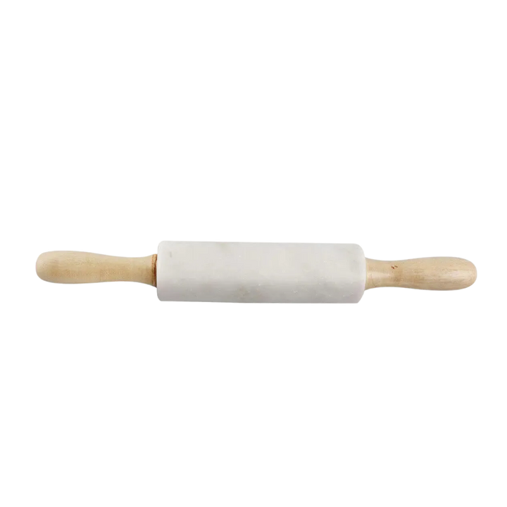 White Marble Wood Rolling Pin