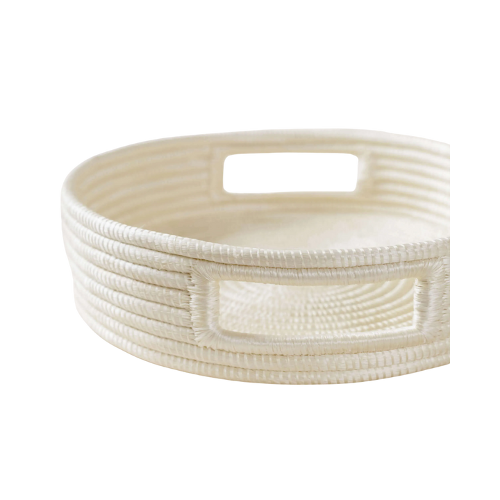 White Sisal Woven Home Tray
