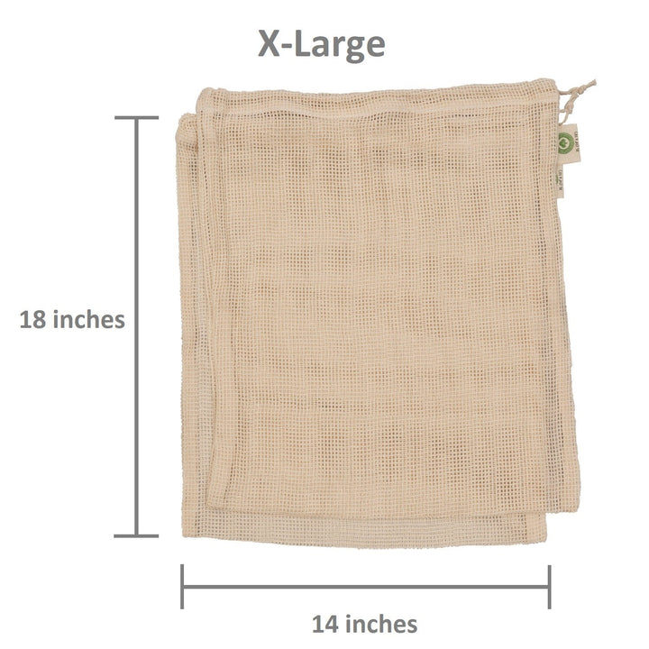 Organic Cotton Mesh Produce Storage Bags, 14"x18", 3 Ct.