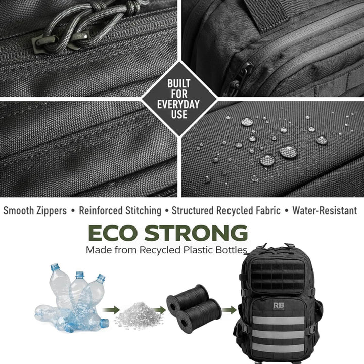 RPET 900D Tactical Military Backpack 30L, Black