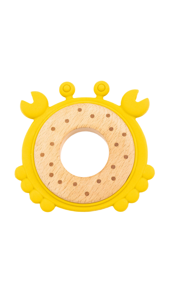 Non-Toxic Food-Grade Silicone &amp; Wood Baby Teether