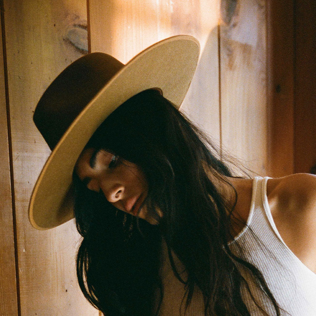 Biodegradable Wool Wide-Brim Rancher Hat, Acorn