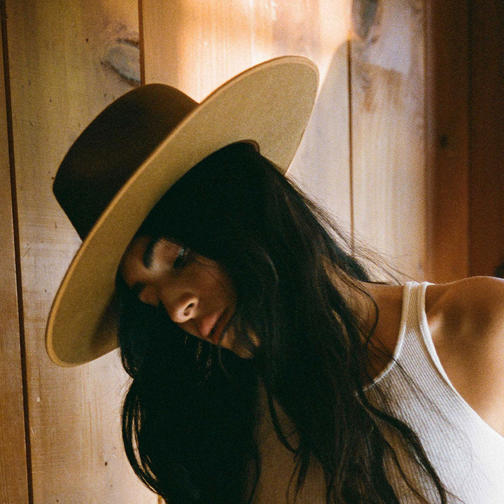 Biodegradable Wool Wide-Brim Rancher Hat, Acorn