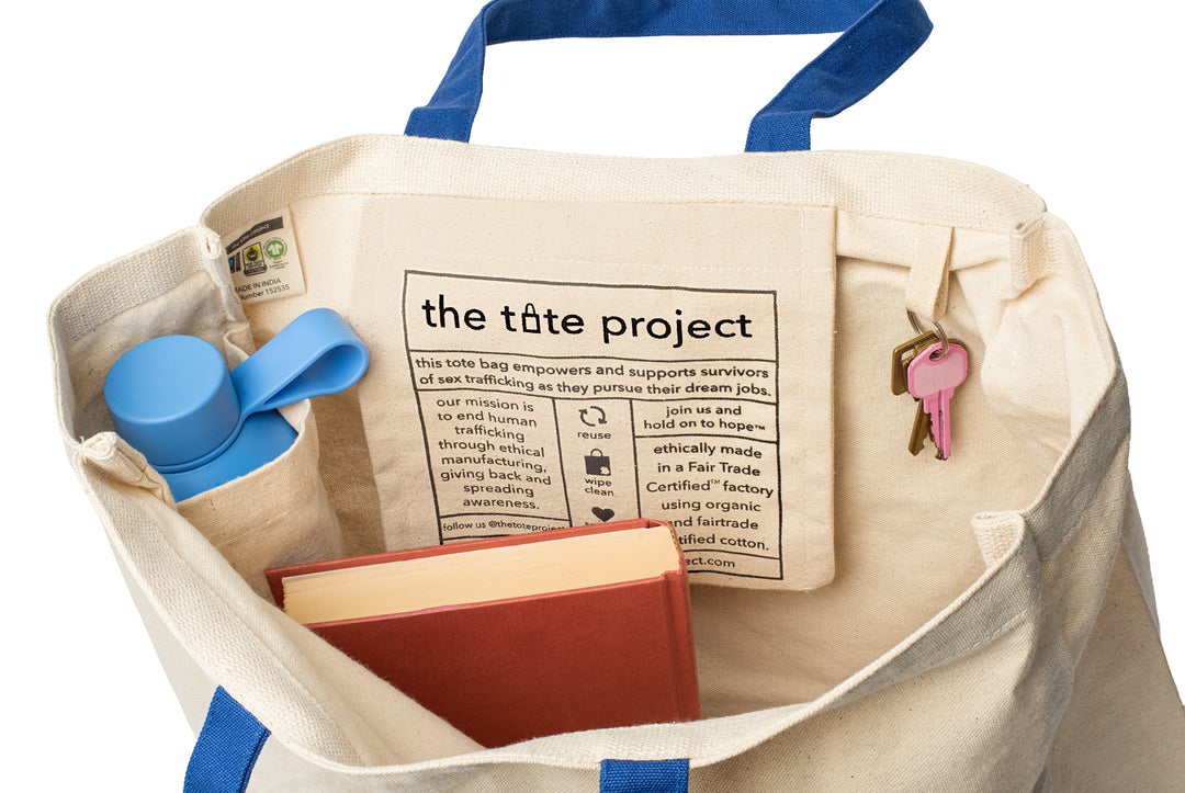 Organic Fair Trade Cotton Tote Bag, 16" x 16"