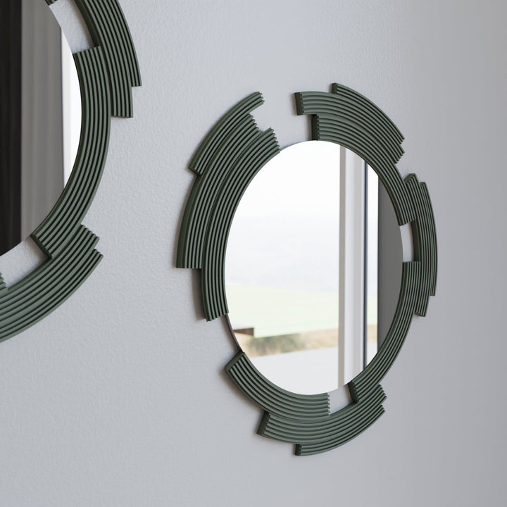 Geometric Wood Fiber Wall Decor Mirror