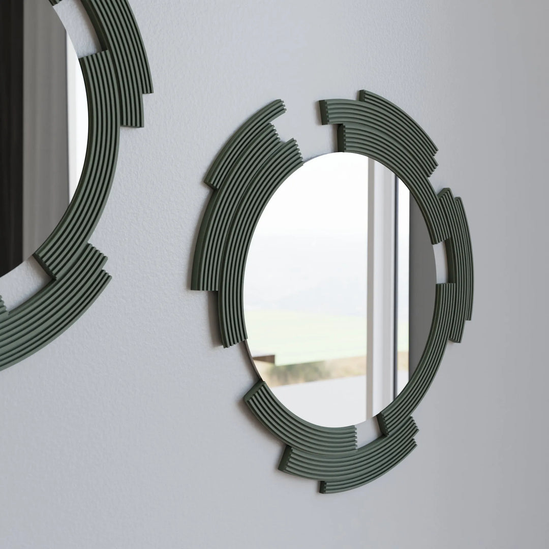 Segmented Wood Fiber Wall Mirror