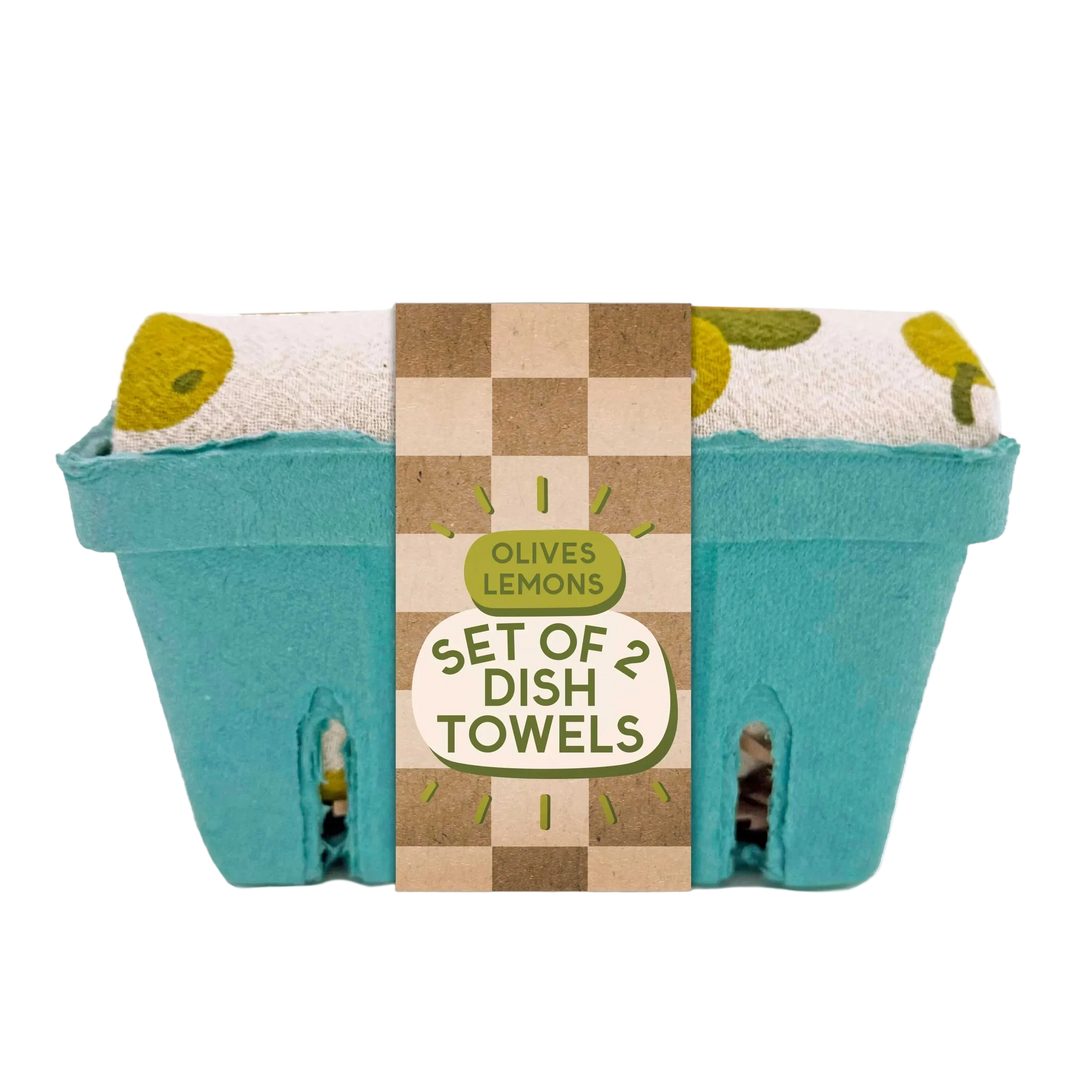 Olives &amp; Lemons Cotton Dish Towel Set