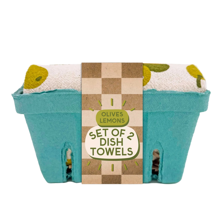 Olives &amp; Lemons Cotton Dish Towel Set