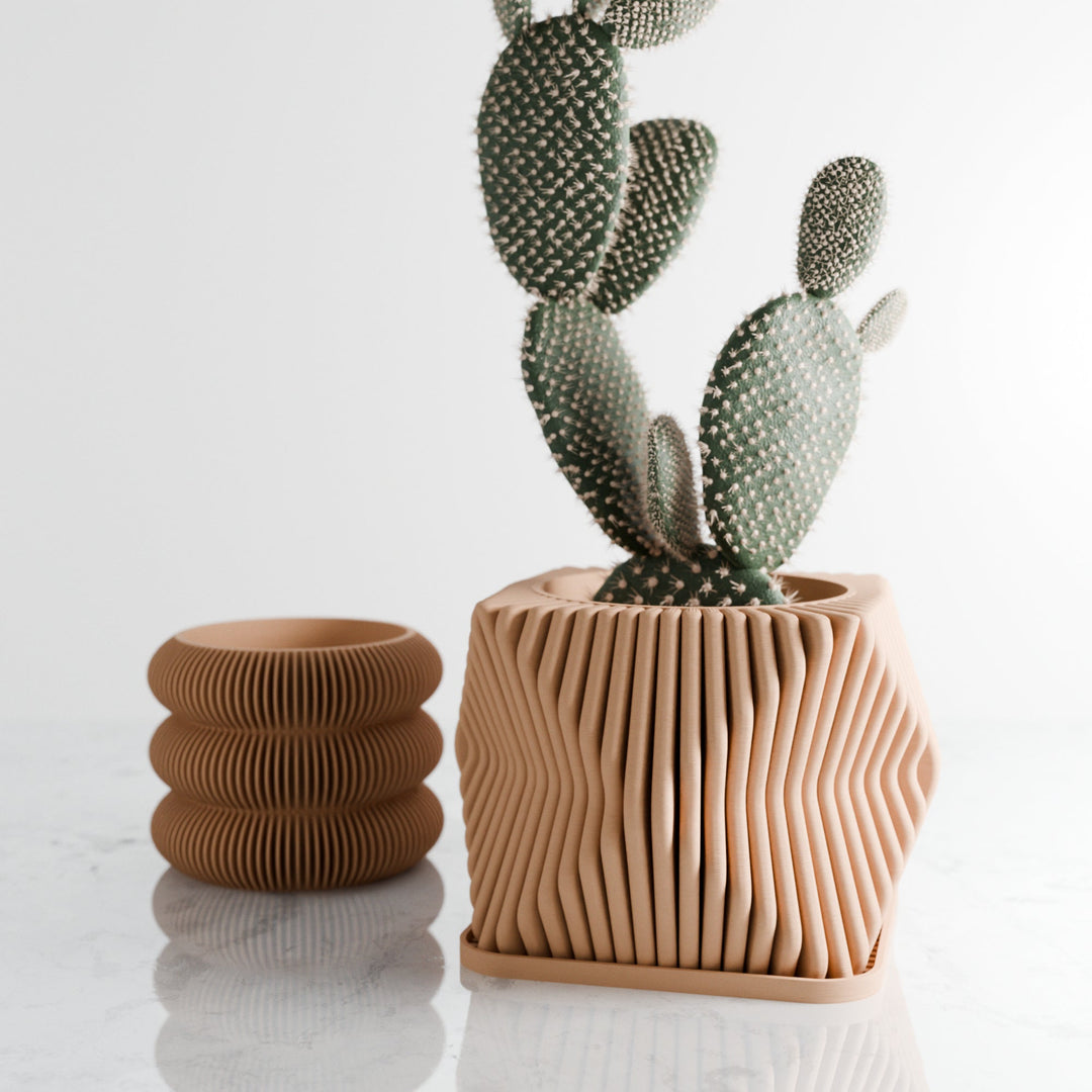 Biodegradable Sculptural Tide Planter, Bioplastic Decor