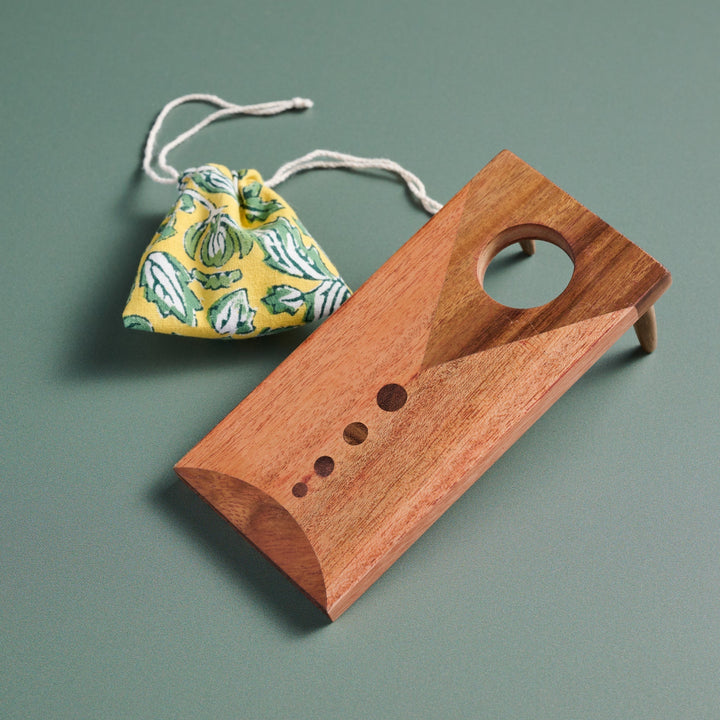 Handcrafted Neem Wood Tabletop Cornhole Game Set