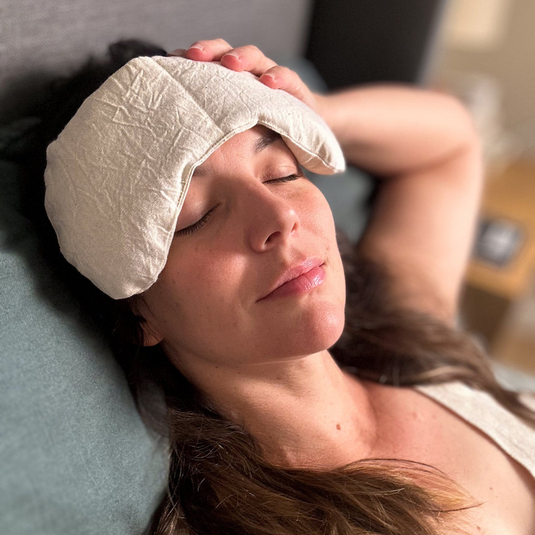 Handcrafted Linen Cotton Eye Mask &amp; Neck Wrap Set