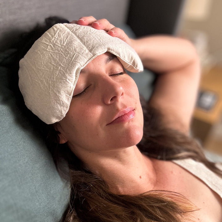 Handcrafted Linen Cotton Eye Mask &amp; Neck Wrap Set