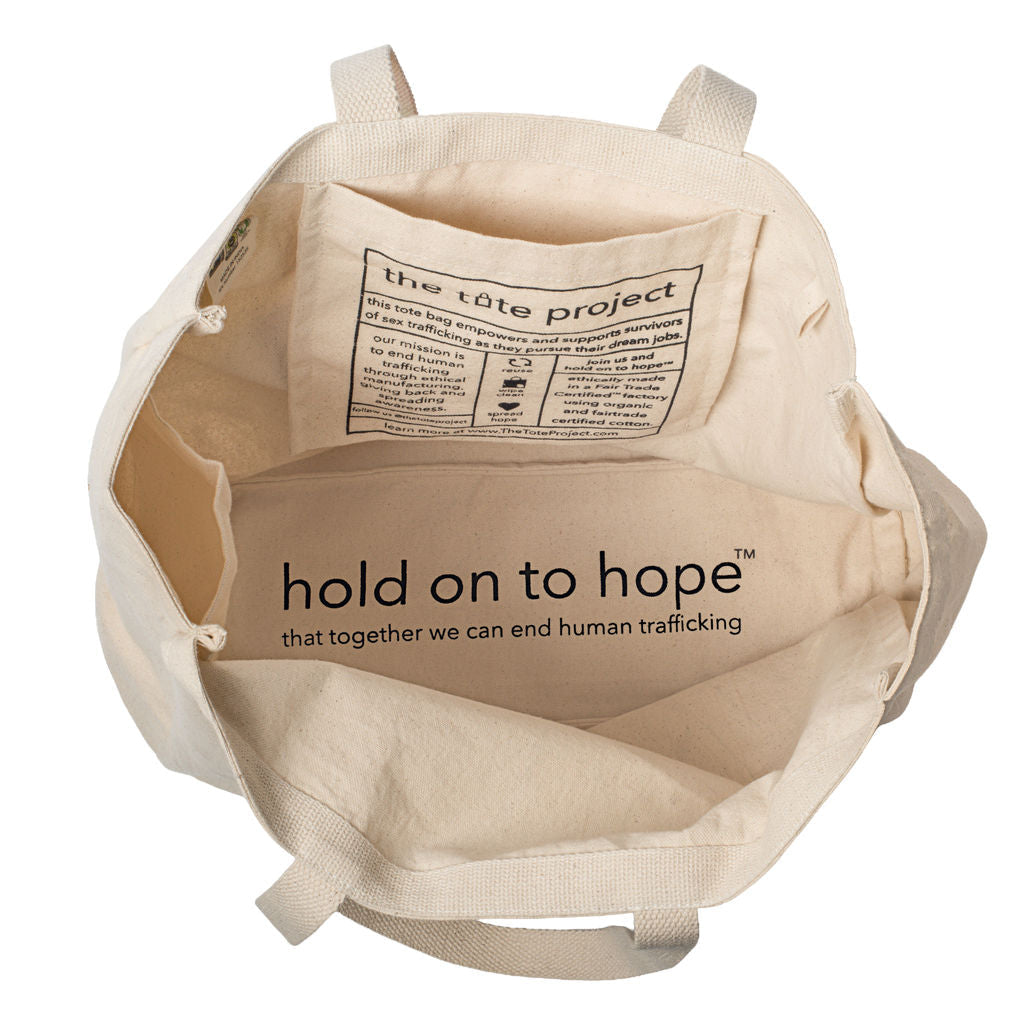 Organic Fair Trade Cotton Tote Bag, 16" x 16"