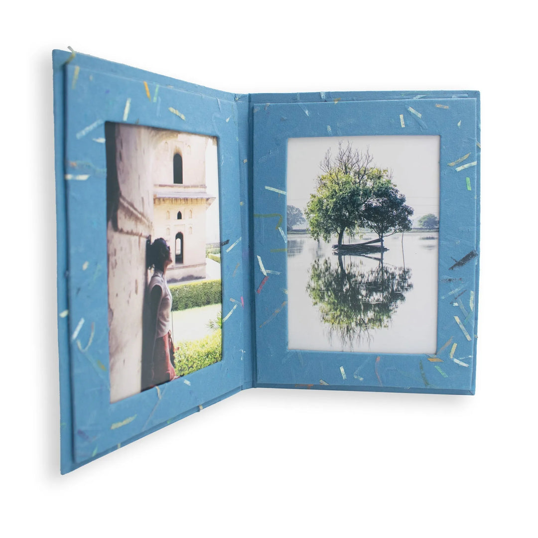 Cotton Paper Double Photo Frame Set