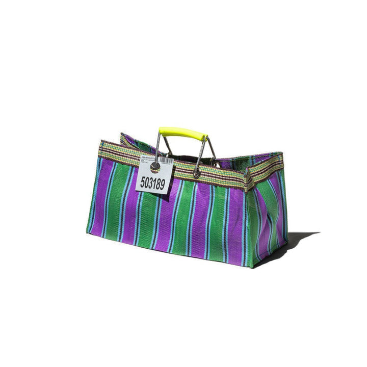 Recycled Plastic Hand-Woven Wide Tote Bag