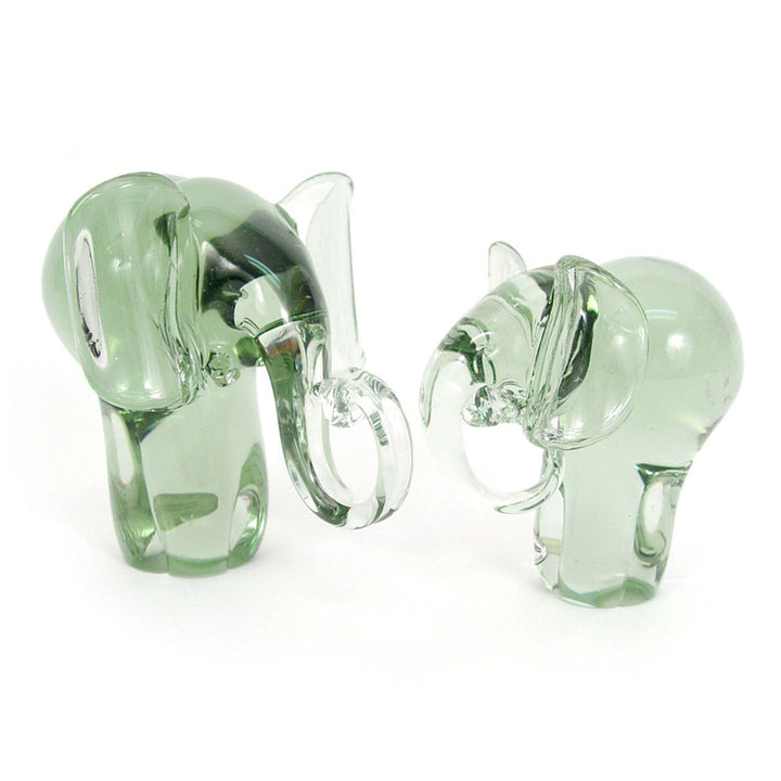Handcrafted Recycled Glass Elephant Decor