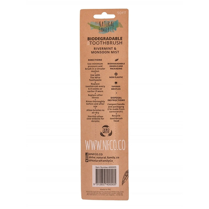 Biodegradable Cornstarch Manual Toothbrush, 2 Ct.