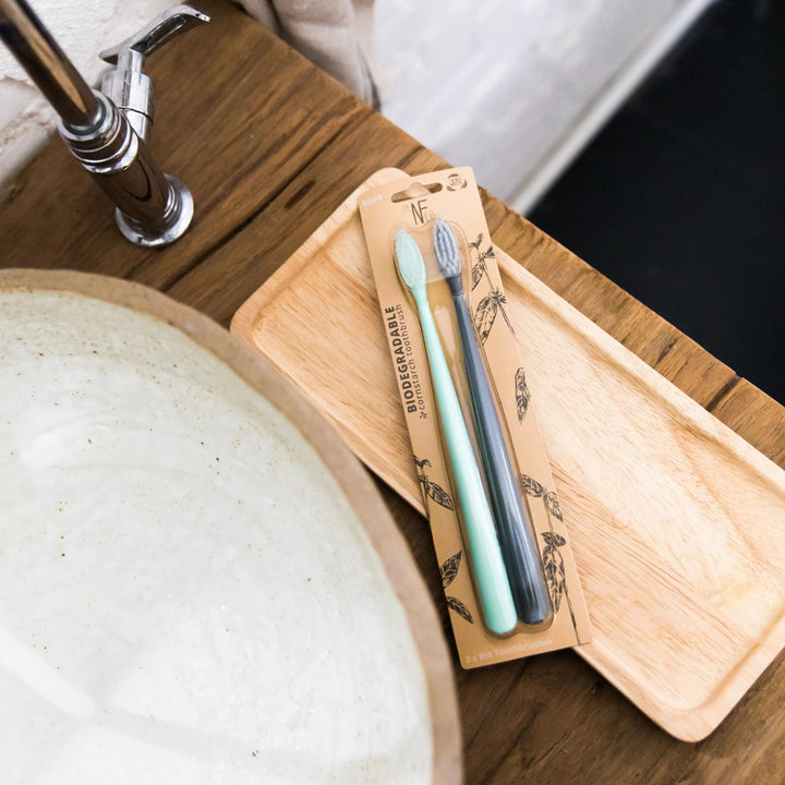 Biodegradable Cornstarch Manual Toothbrush, 2 Ct.