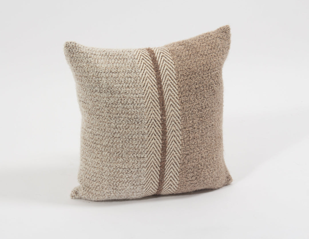 Handwoven Alpaca Boucle Throw Pillow Cover, Brown