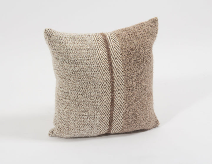 Handwoven Alpaca Boucle Throw Pillow Cover, Brown