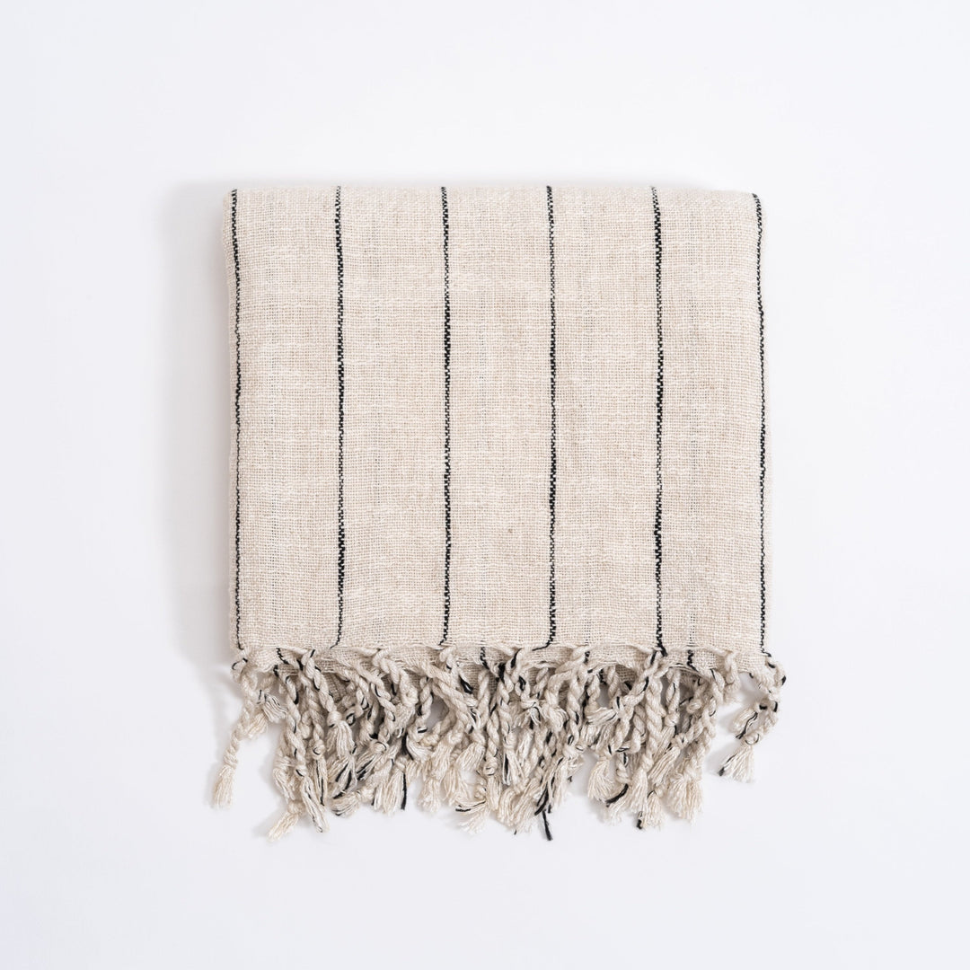 Handcrafted Linen Cotton Turkish Bath Towel, 37" x 73"