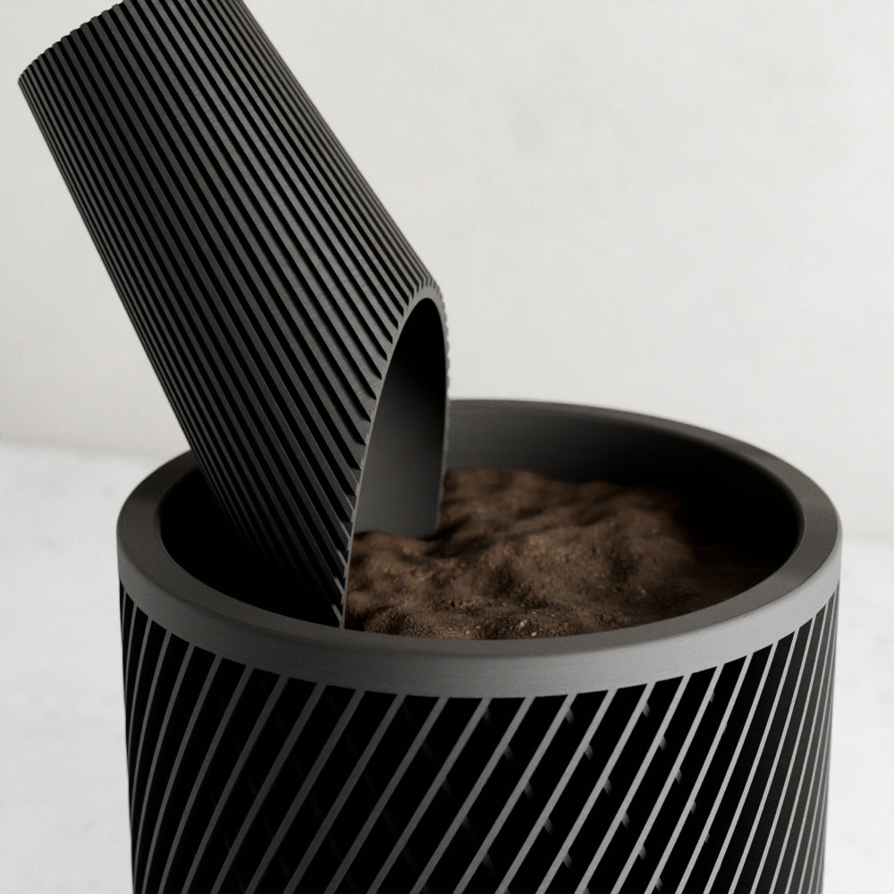Handcrafted Cylindrical Gardening Soil Scoop, 3.2" x 7.5"