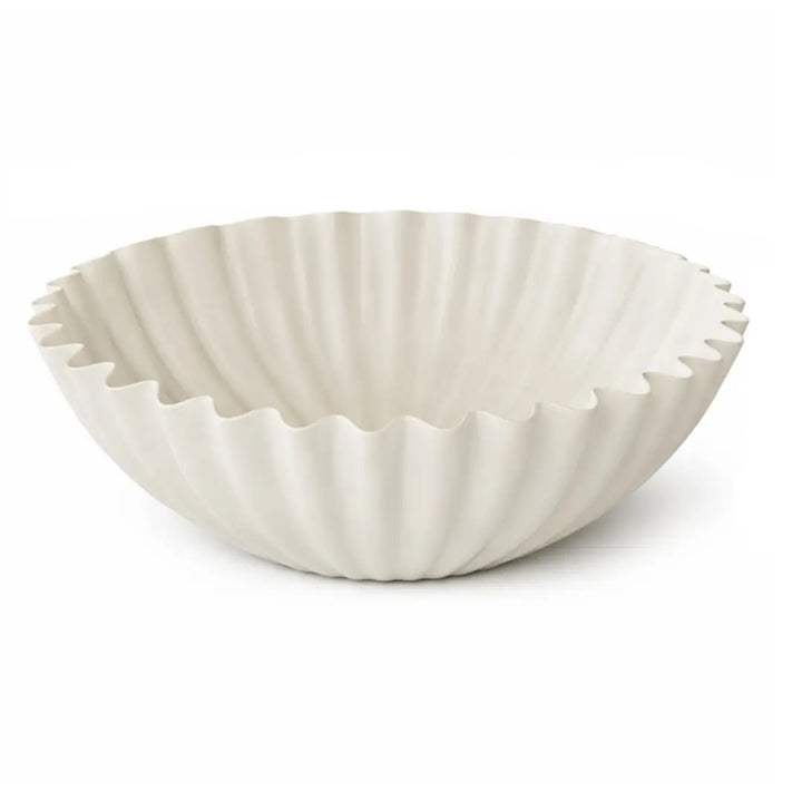 Vegan Aluminum Ribbed Sculptural Decor Bowl, 12.25"