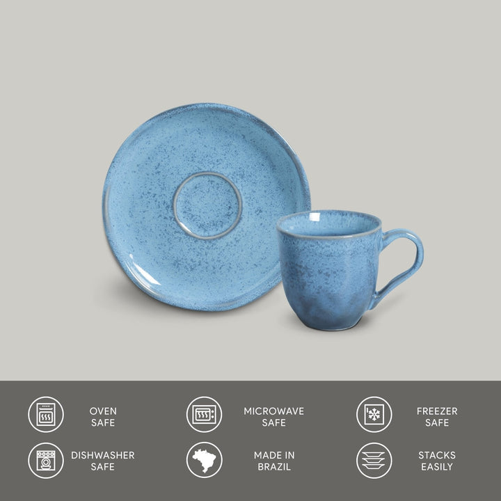 Non-Toxic Ceramic Cup &amp; Saucer Dinnerware Set, 6 Ct.