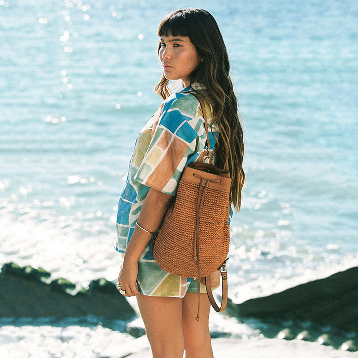 Handcrafted Plant-Dyed Cactus Fiber Mini Backpack