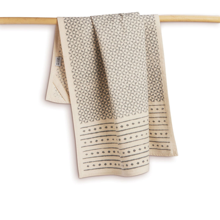 Fair Trade Hand Block Printed Kora Cotton Towels, 2 Ct.