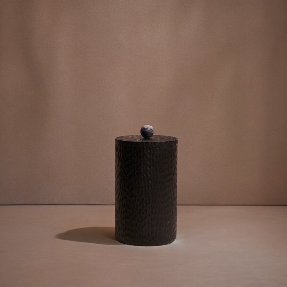 Handcrafted Acacia &amp; Marble Food Canister, 5" x 9"