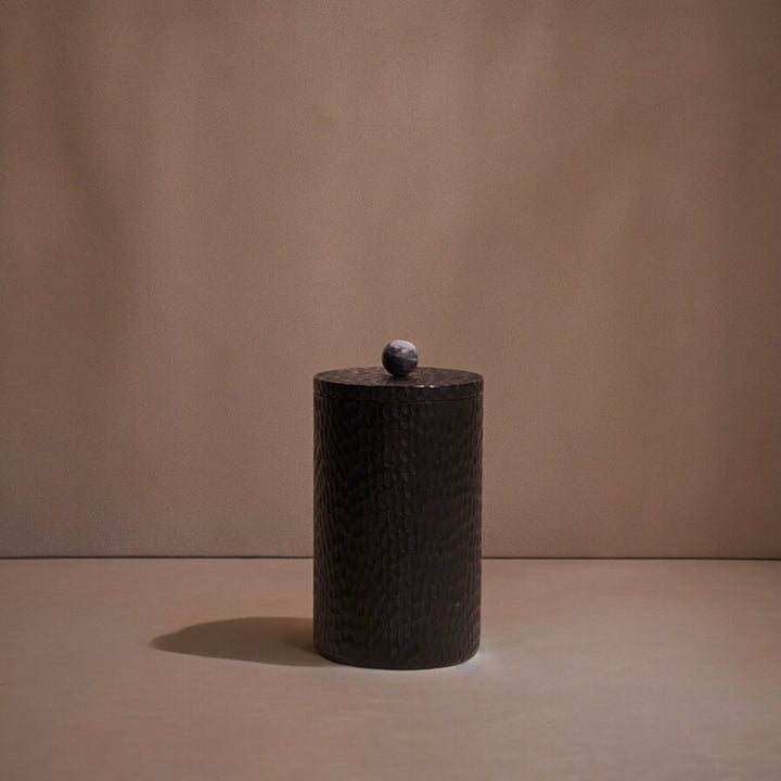 Handcrafted Acacia &amp; Marble Food Canister, 5" x 9"