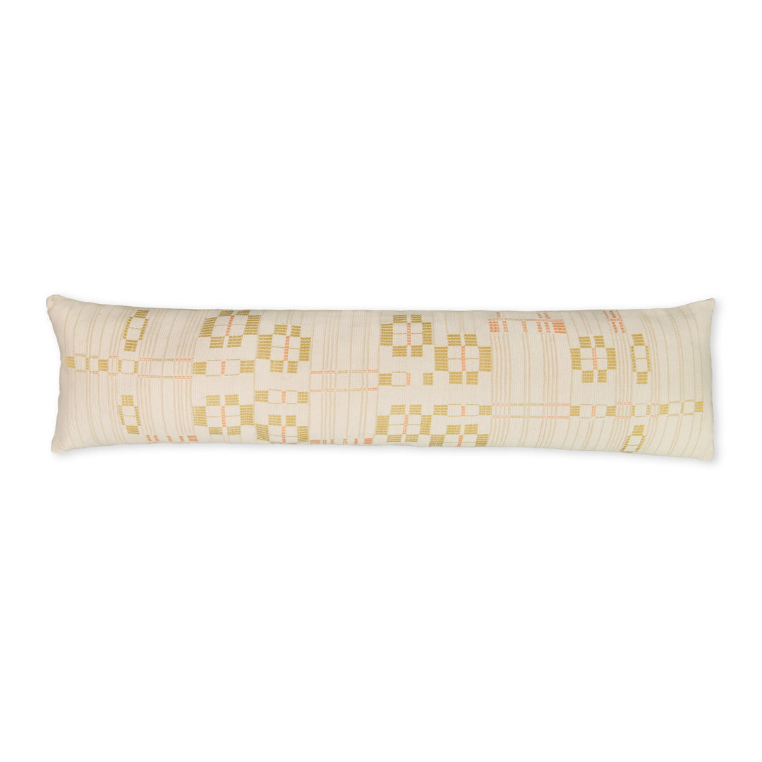 Handwoven Loin-Loom Cotton Long Lumbar Cover, 12" x 48"
