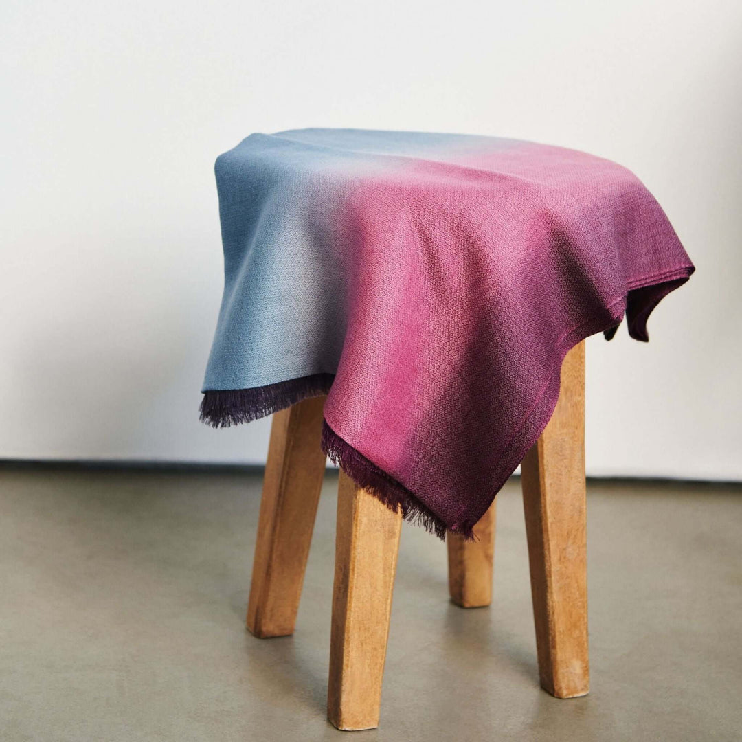 Handcrafted Cashmere Merino Scarf, 28" x 79", Iris