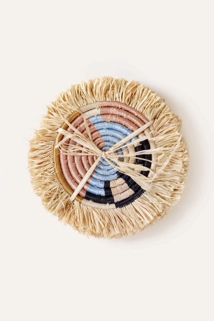 Handcrafted Raffia Fringe Coasters, 6", 4 Ct.