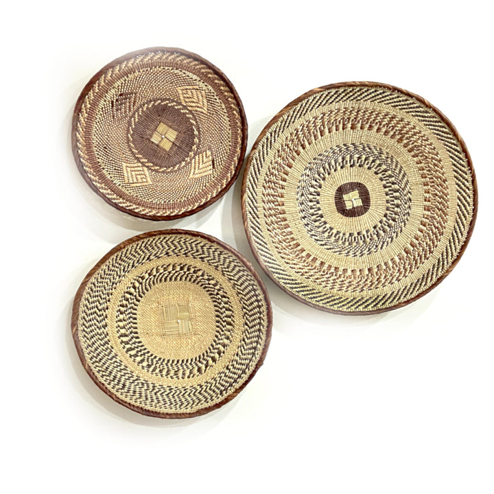 Handcrafted Tonga Natural Grass Wall Baskets, 3 Ct.