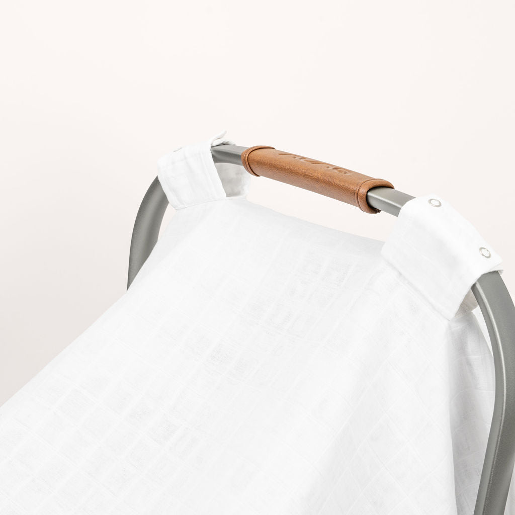 Organic Muslin Baby Car Seat Canopy, 44" x 30"