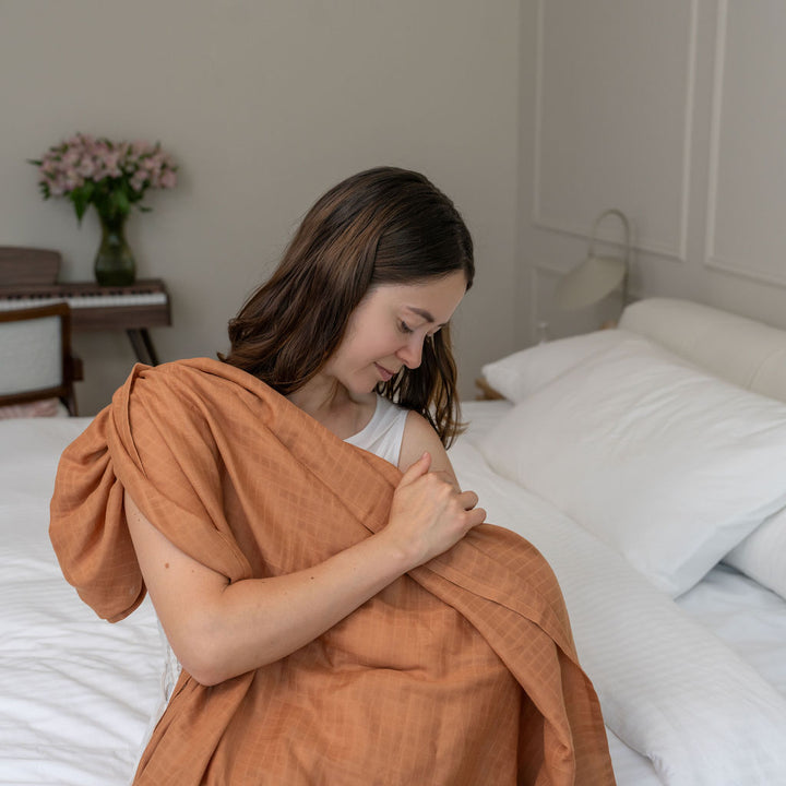 Organic Cotton Muslin Baby Swaddle Blanket, 47" x 47"