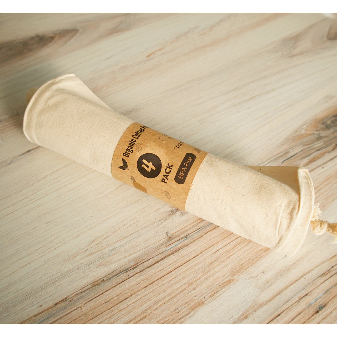 Organic Cotton Reusable Produce Bags, 4 Ct.