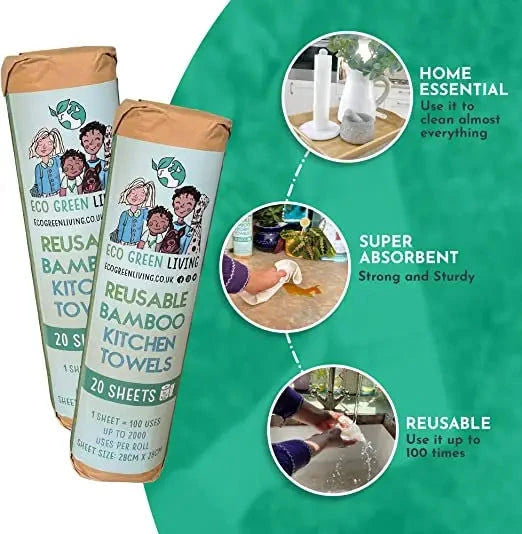Bamboo Kitchen Towel Roll Default Title HOUSEHOLD CLEANING ECO GREEN LIVING Solar &amp; Sprout