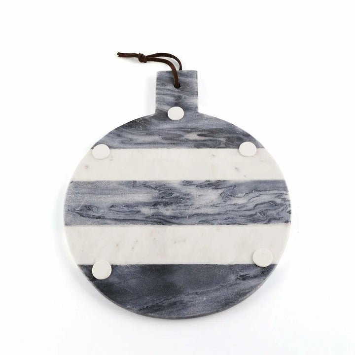 Handcrafted Striped Marble Cutting Board, Gray
