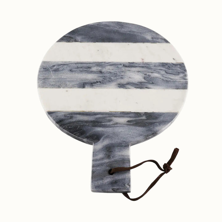 Handcrafted Striped Marble Cutting Board, Gray