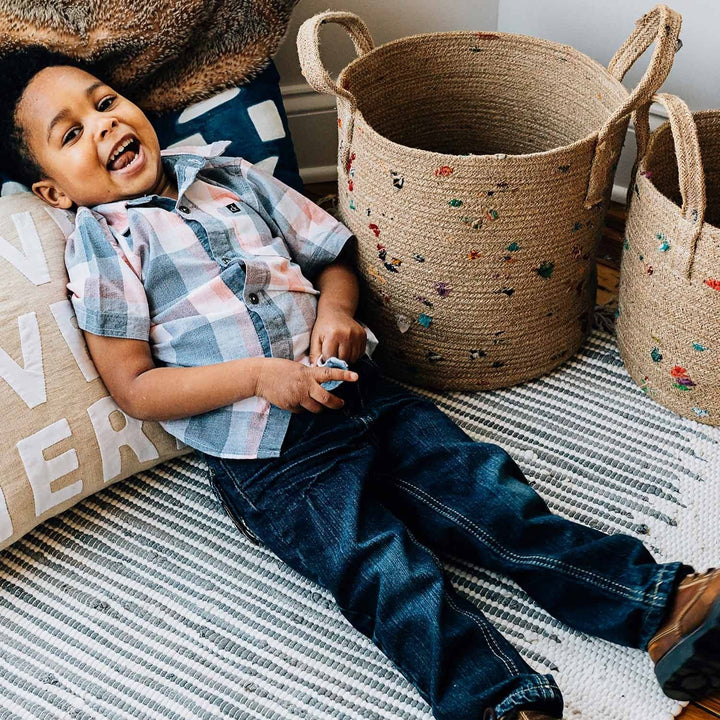 Handcrafted Fair Trade Jute Storage Basket