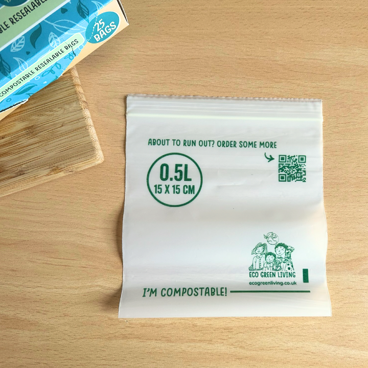 Compostable Resealable Food Storage Bags, 25 Ct.