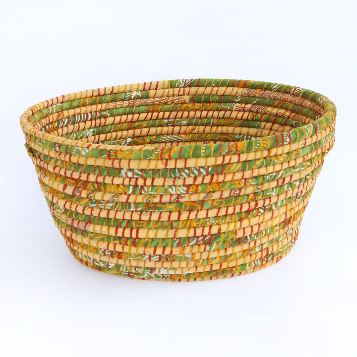 Upcycled Sari Kaisa Grass Handwoven Laundry Basket
