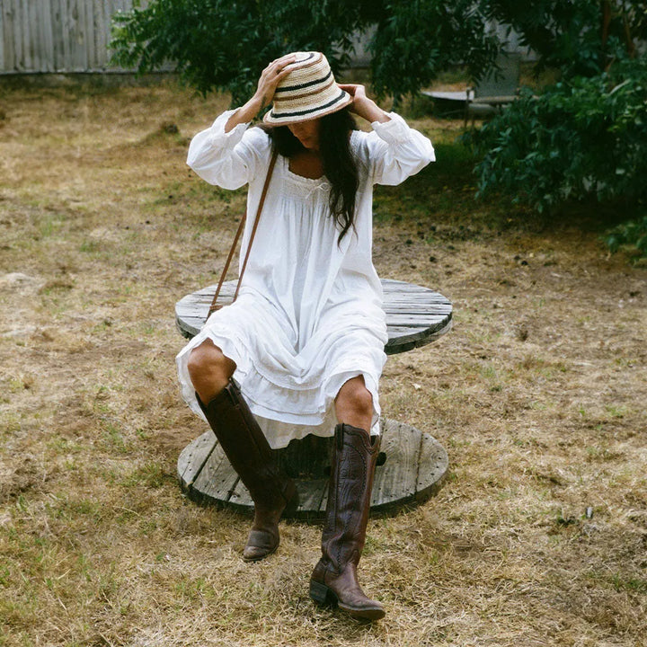 Handcrafted Plant-Dyed Cabuya Bucket Hat, Creme
