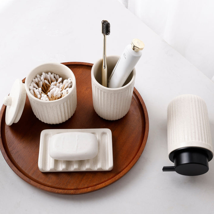 Recycled Eco-Clay Foaming Soap Dispenser Bathroom Set