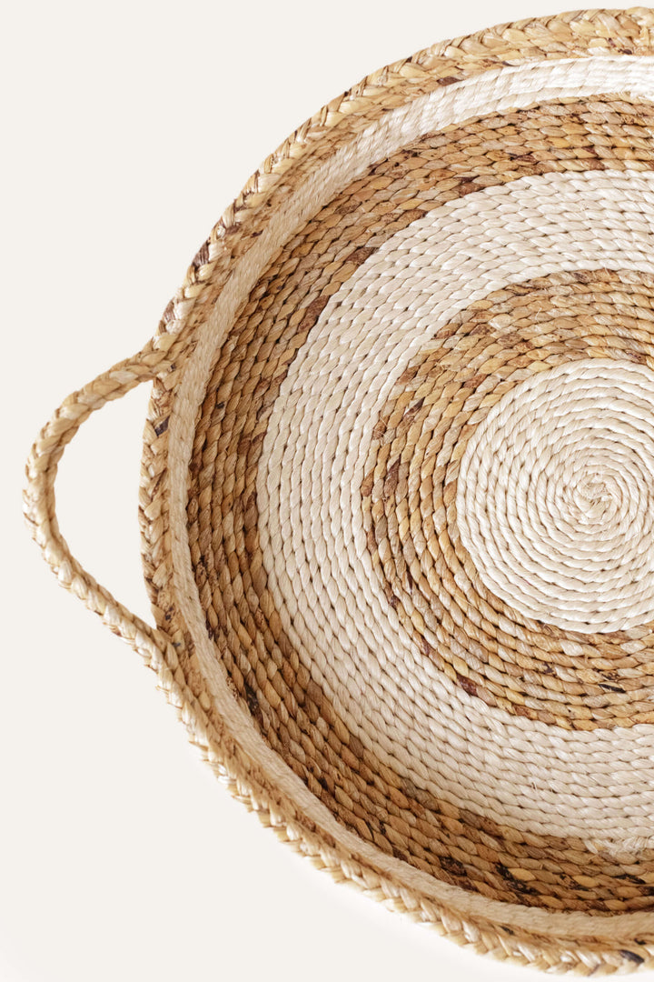 Handwoven Banana Leaf &amp; Sisal Serveware Tray, 14"
