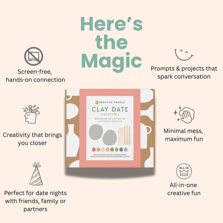 Handcrafted Natural Clay Date Night Kit for Two