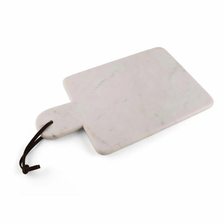 Marble &amp; Leather Strap Charcuterie Cutting Board
